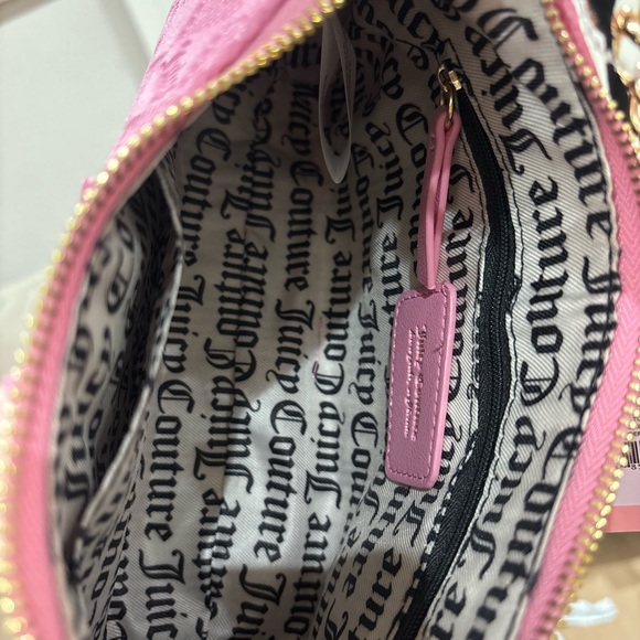 Juicy Couture Pink Checkered Shoulder Bag with Gold Accents With Matching Wallet - Picture 5 of 6